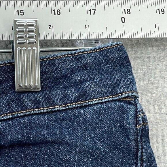 Ana Shorts Womens 12 / 31 Jean Dark Wash Denim Raw Edge Cuffed Stretch Cotton - Picture 7 of 11